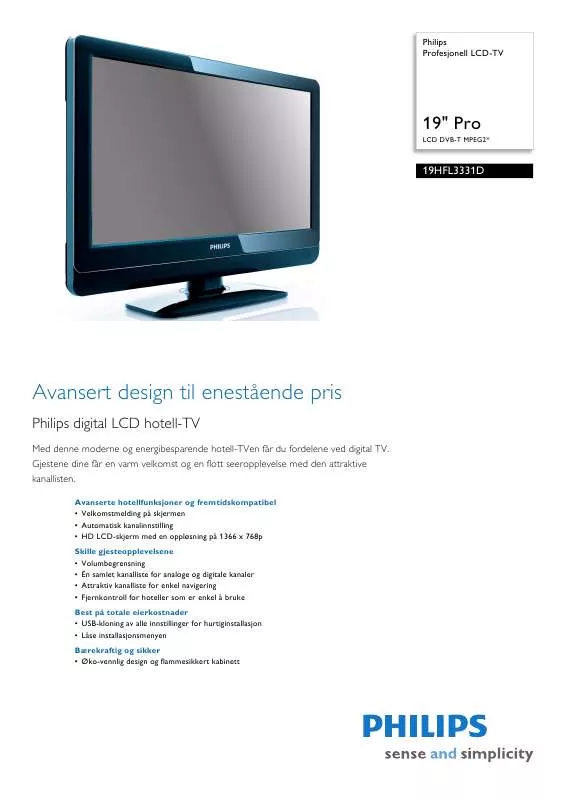 Mode d'emploi PHILIPS 19HFL3331D