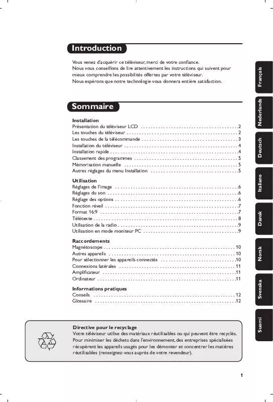 Mode d'emploi PHILIPS 26PF9956