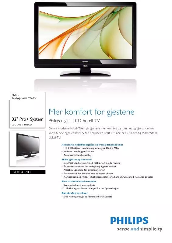 Mode d'emploi PHILIPS 32HFL4351D