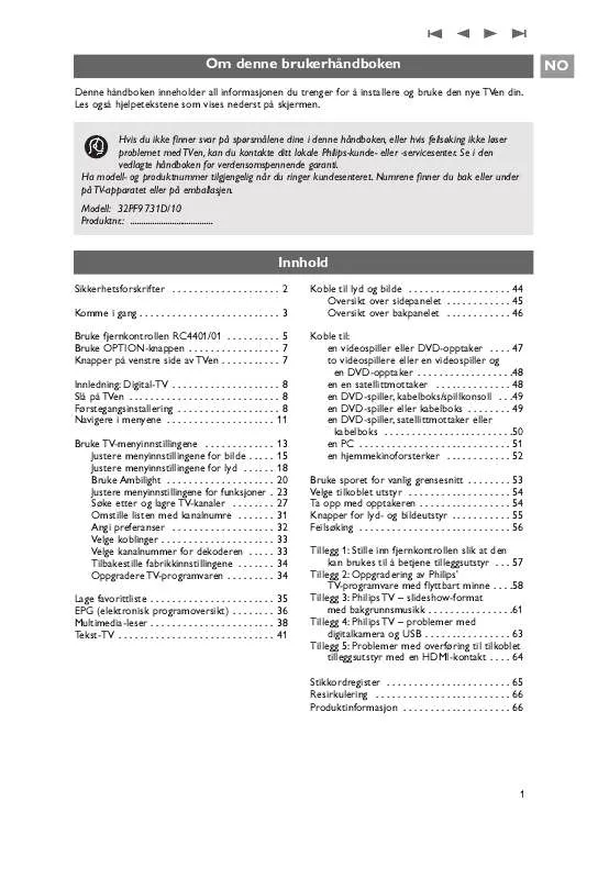 Mode d'emploi PHILIPS 32PF9731D