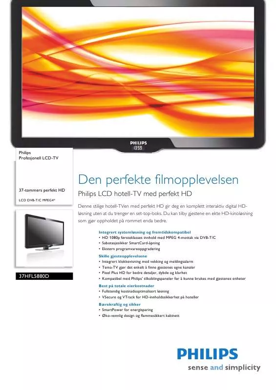 Mode d'emploi PHILIPS 37HFL5880D