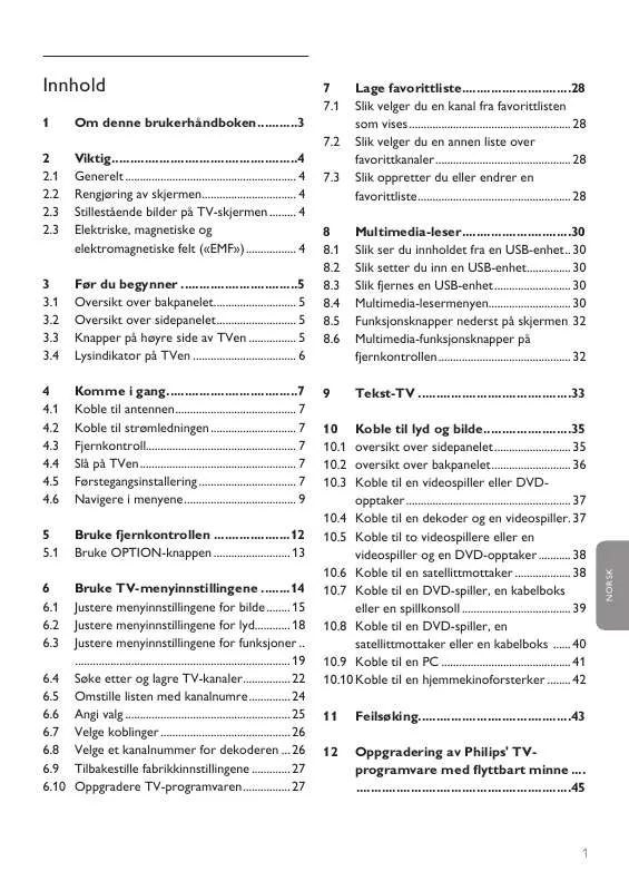 Mode d'emploi PHILIPS 37PFL7332