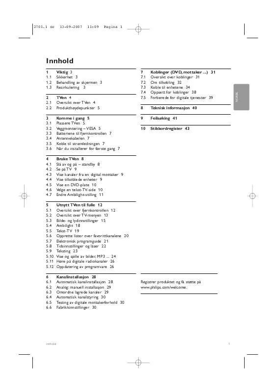 Mode d'emploi PHILIPS 37PFL9632D