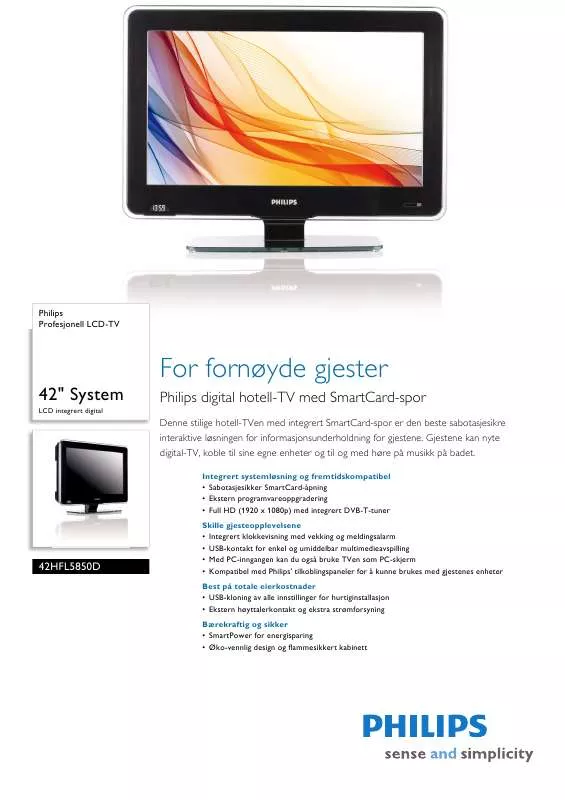 Mode d'emploi PHILIPS 42HFL5850D