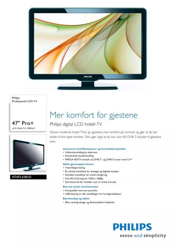 Mode d'emploi PHILIPS 47HFL4381D