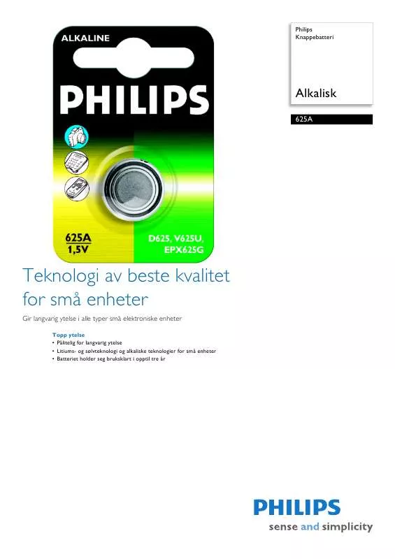 Mode d'emploi PHILIPS 625A