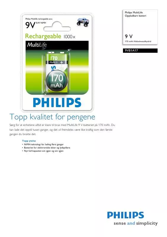 Mode d'emploi PHILIPS 9VB1A17