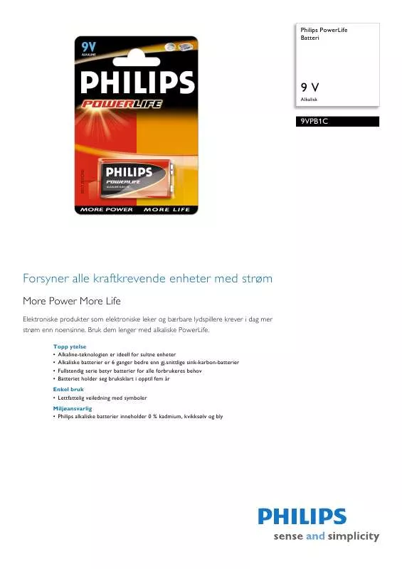 Mode d'emploi PHILIPS 9VPB1C