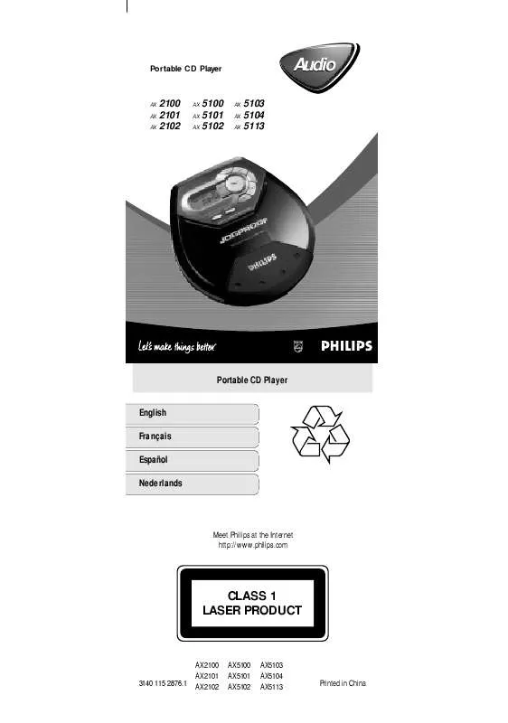 Mode d'emploi PHILIPS AX5104