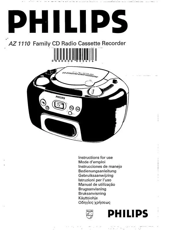 Mode d'emploi PHILIPS AZ1110