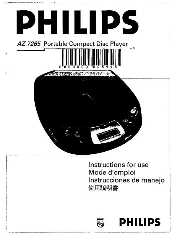 Mode d'emploi PHILIPS AZ7271/00B