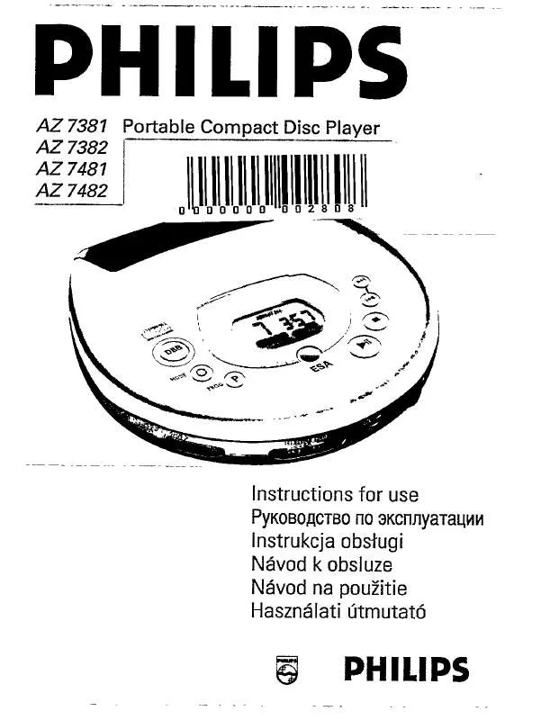 Mode d'emploi PHILIPS AZ7381