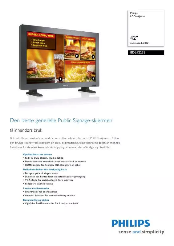 Mode d'emploi PHILIPS BDL4225E