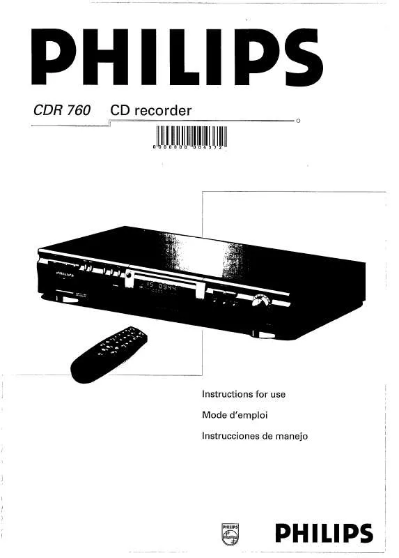 Mode d'emploi PHILIPS CDR760