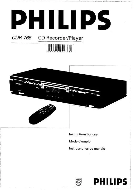 Mode d'emploi PHILIPS CDR765