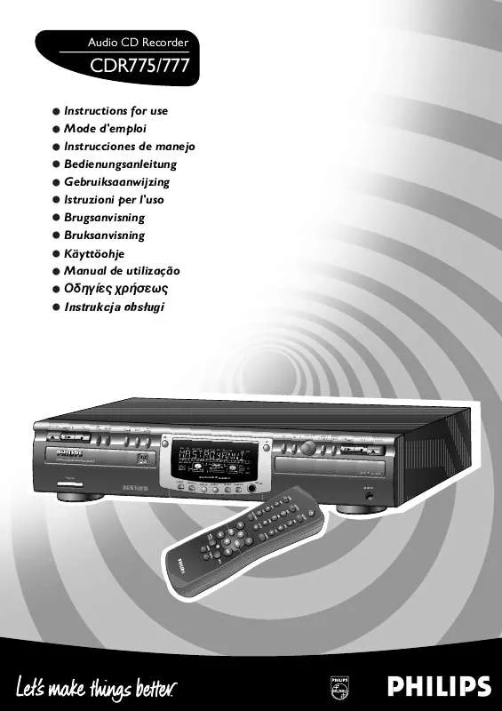 Mode d'emploi PHILIPS CDR775