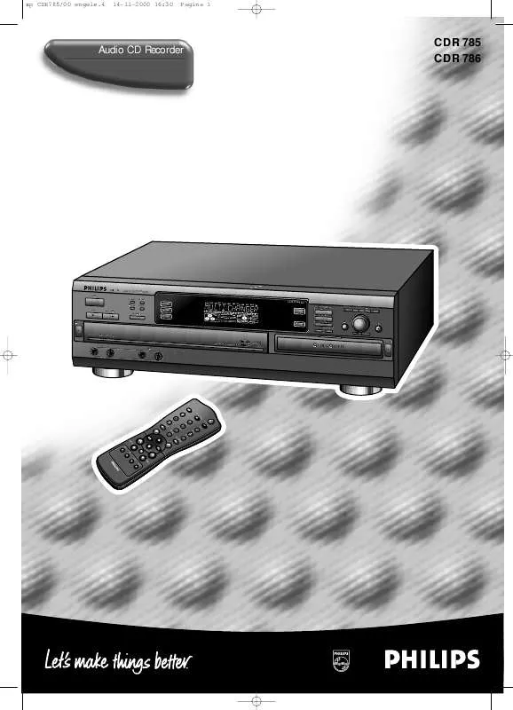 Mode d'emploi PHILIPS CDR785