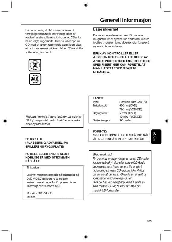 Mode d'emploi PHILIPS DVD625/001