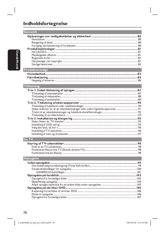 Mode d'emploi PHILIPS DVDR3440H