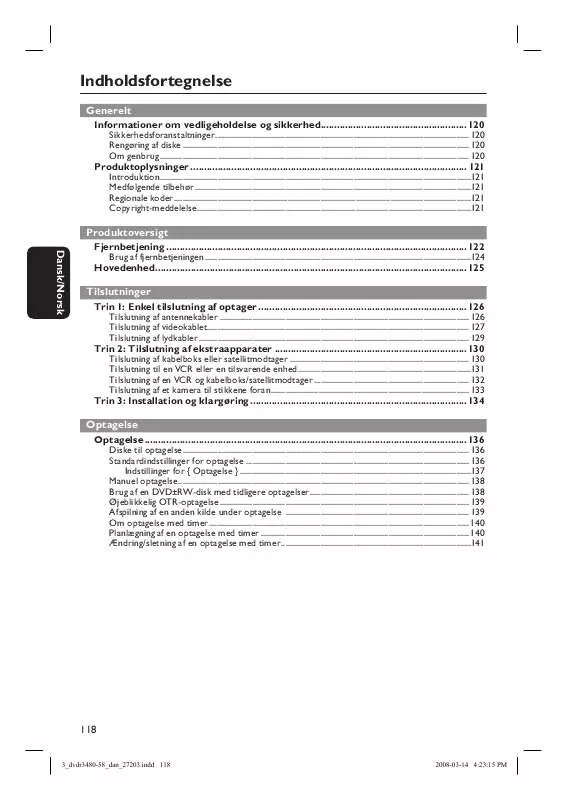 Mode d'emploi PHILIPS DVDR3480