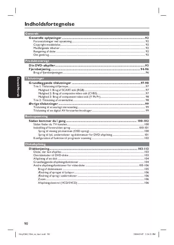 Mode d'emploi PHILIPS DVP3264