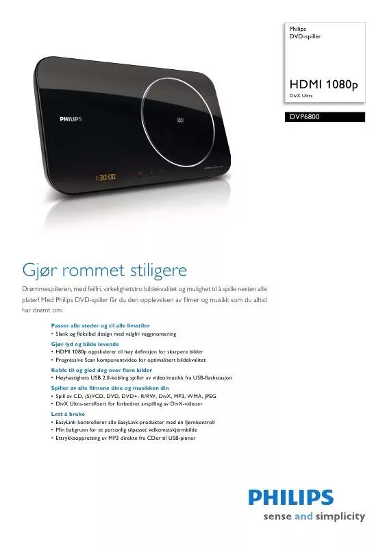 Mode d'emploi PHILIPS DVP6800