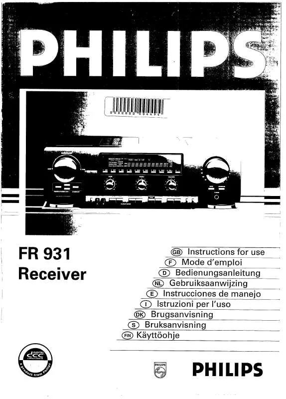 Mode d'emploi PHILIPS FR931/00S