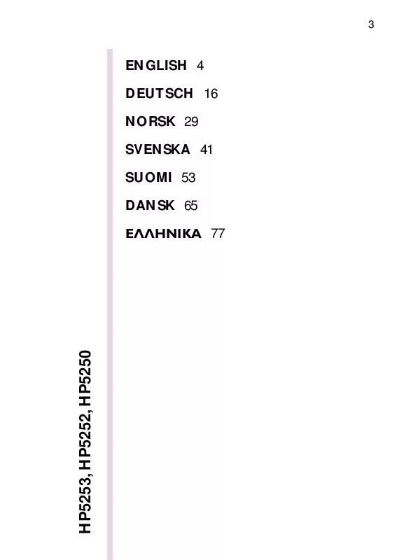 Mode d'emploi PHILIPS HP5252