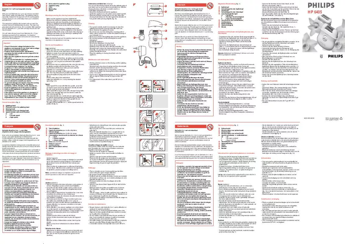 Mode d'emploi PHILIPS HP6405