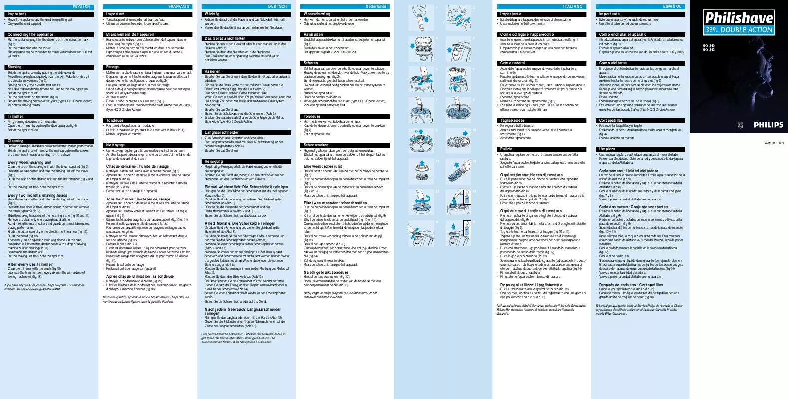 Mode d'emploi PHILIPS HQ342