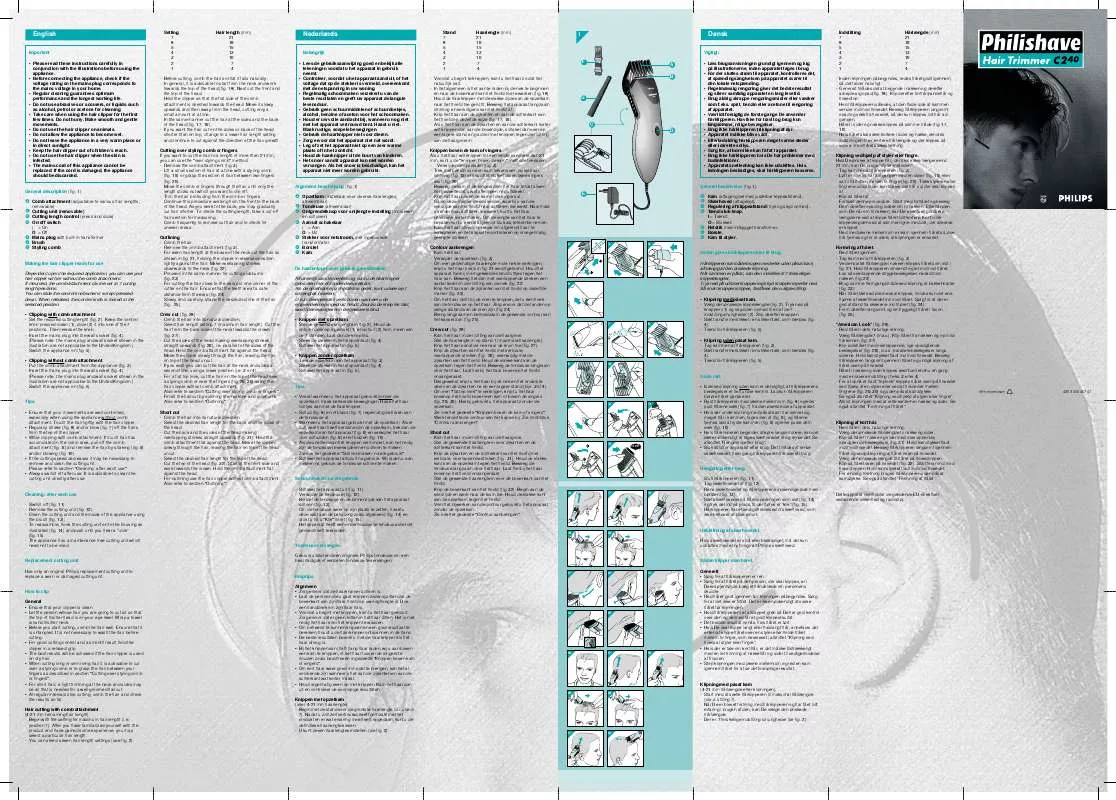 Mode d'emploi PHILIPS HQC240