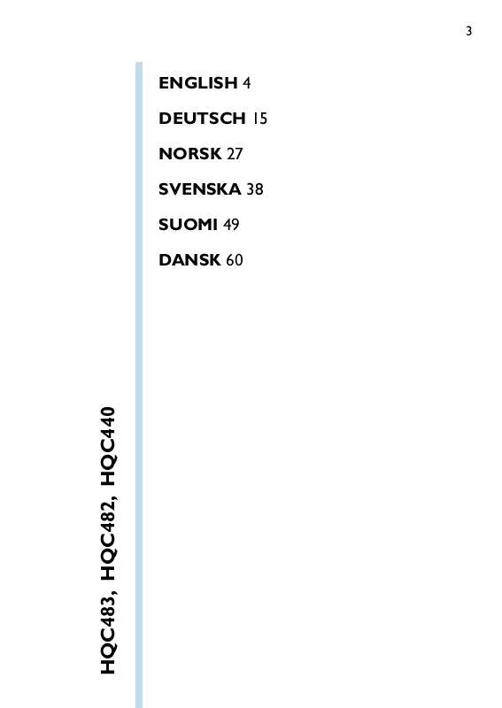 Mode d'emploi PHILIPS HQC440