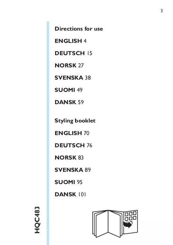 Mode d'emploi PHILIPS HQC483