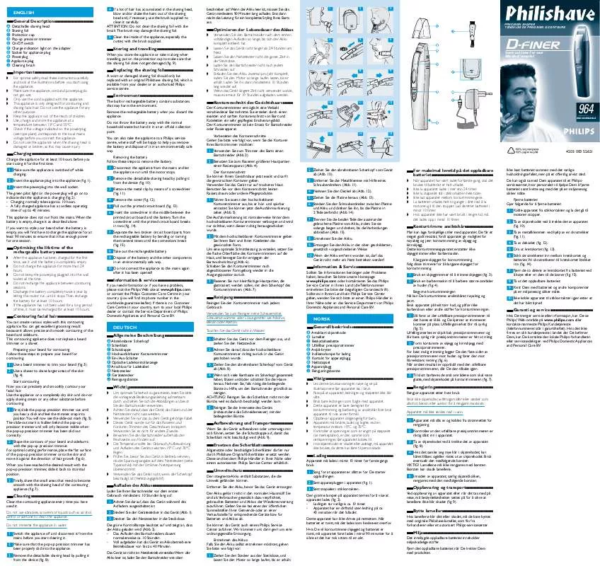 Mode d'emploi PHILIPS HQS964