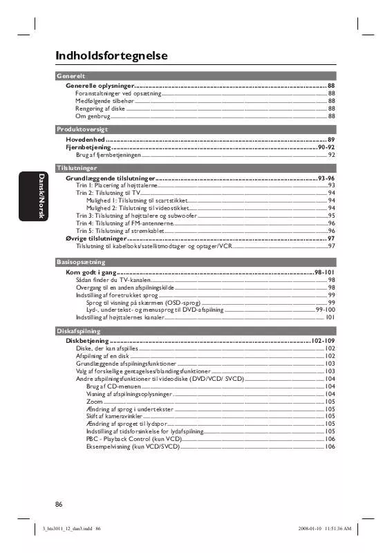 Mode d'emploi PHILIPS HTS3011