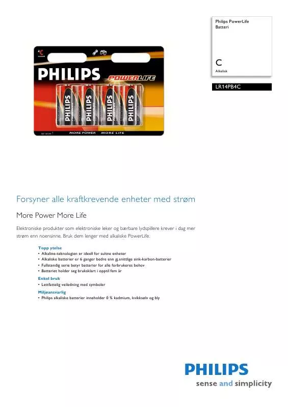 Mode d'emploi PHILIPS LR14PB4C