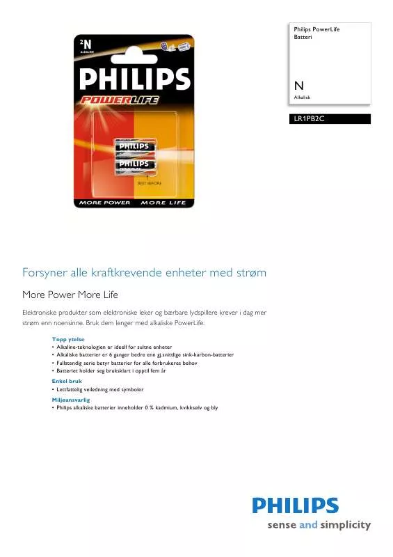 Mode d'emploi PHILIPS LR1PB2C