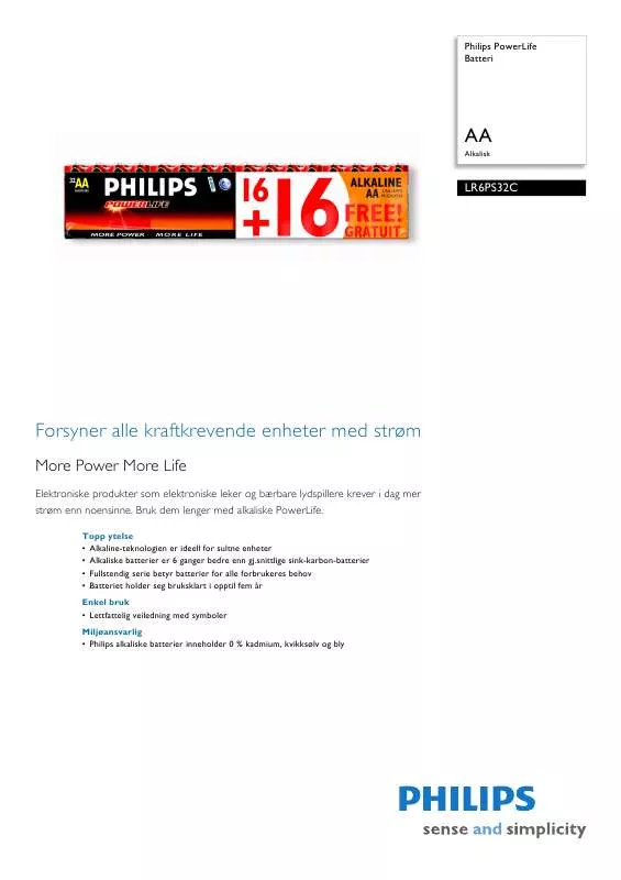 Mode d'emploi PHILIPS LR6PS32C