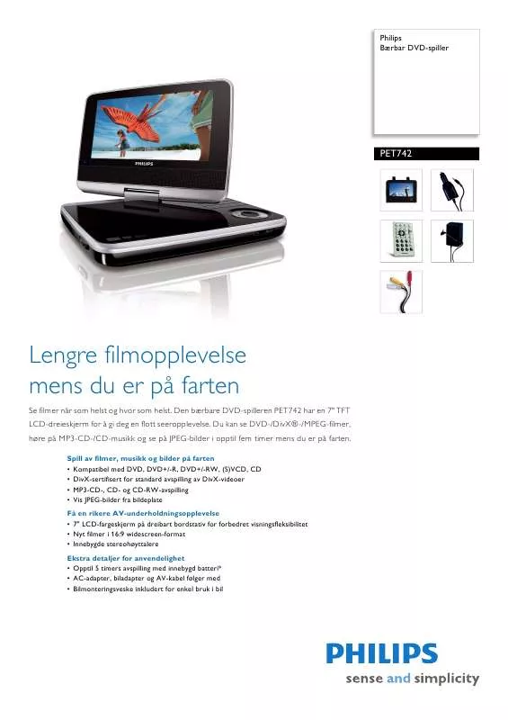 Mode d'emploi PHILIPS PET742