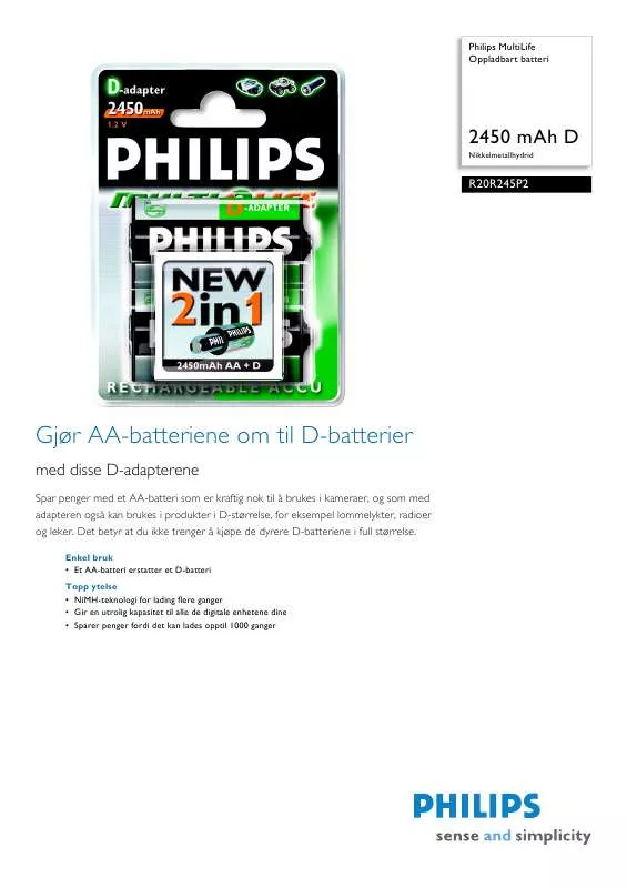 Mode d'emploi PHILIPS R20R245P2