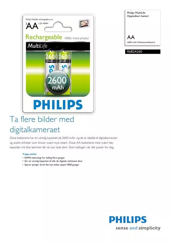 Mode d'emploi PHILIPS R6B2A260