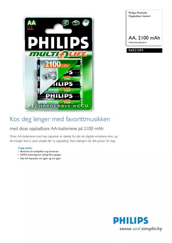 Mode d'emploi PHILIPS R6R210P4