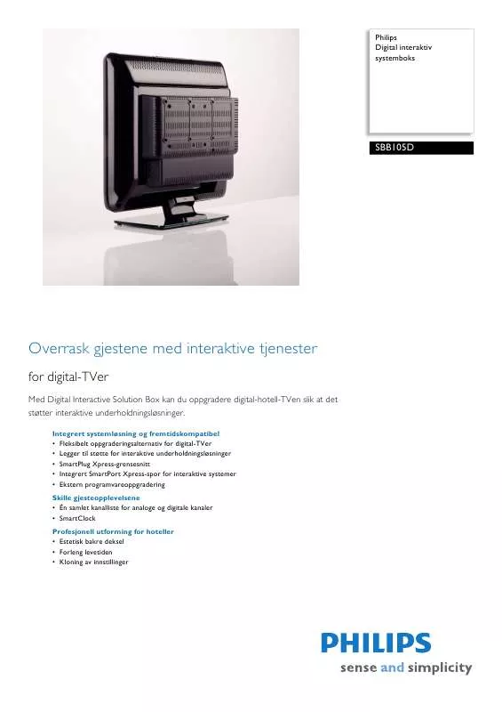 Mode d'emploi PHILIPS SBB105D