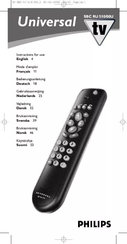 Mode d'emploi PHILIPS SBCRU510/00U