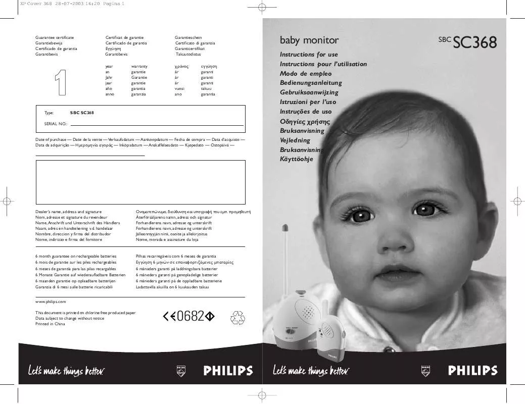 Mode d'emploi PHILIPS SBCSC368/00Y