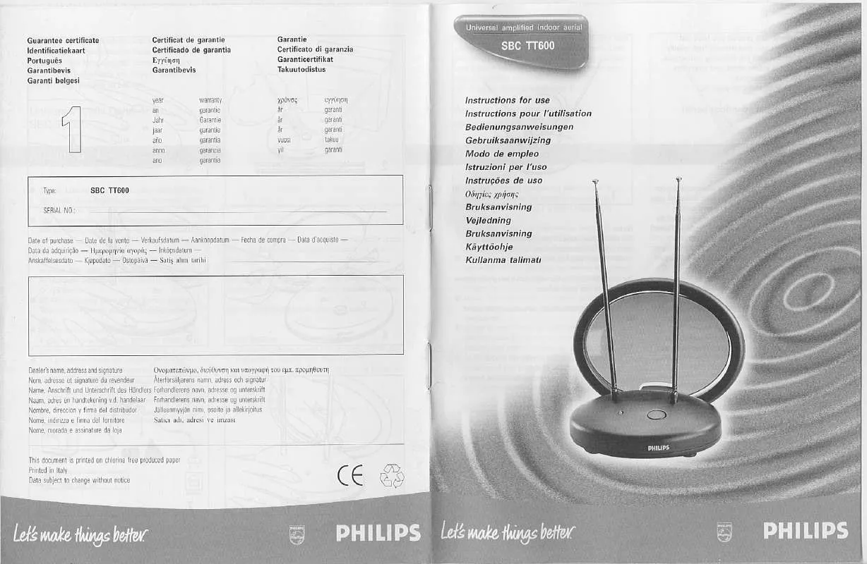 Mode d'emploi PHILIPS SBCSC368/13C