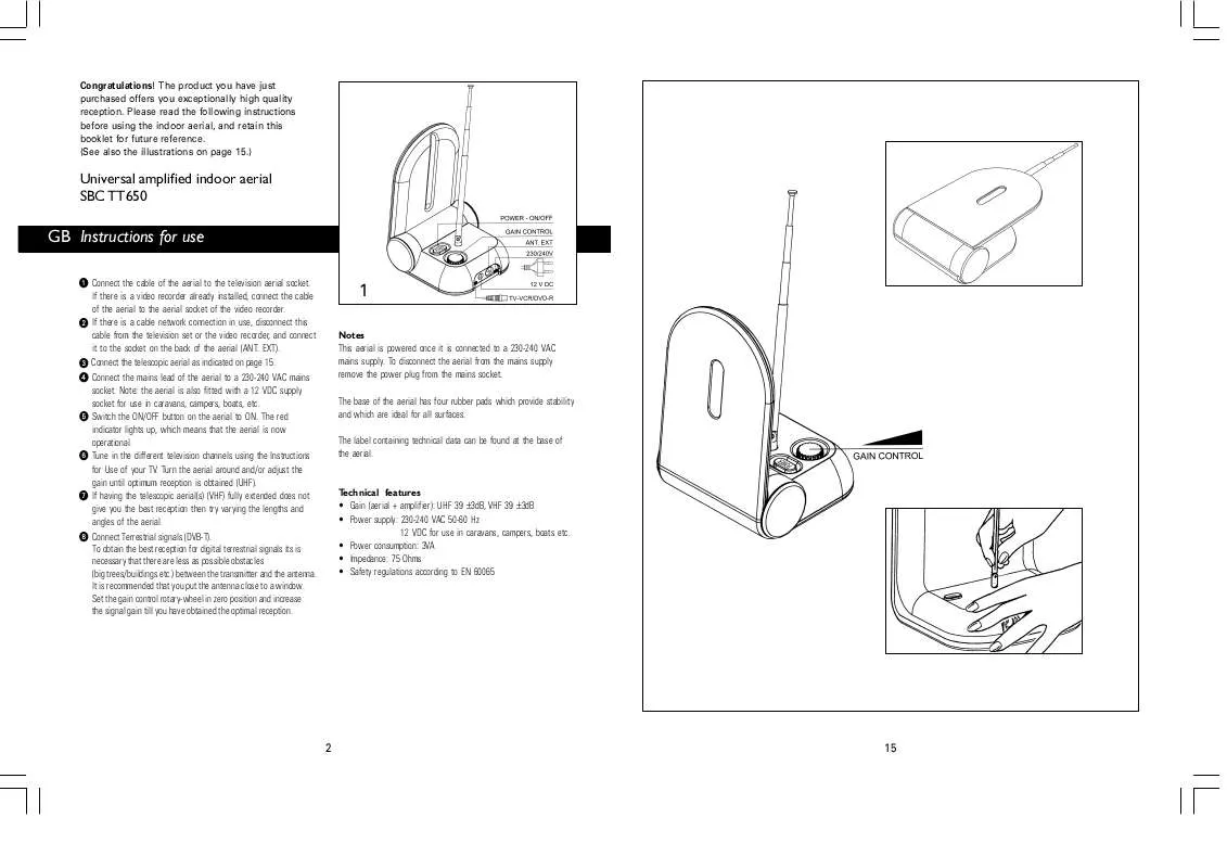 Mode d'emploi PHILIPS SBCTT650