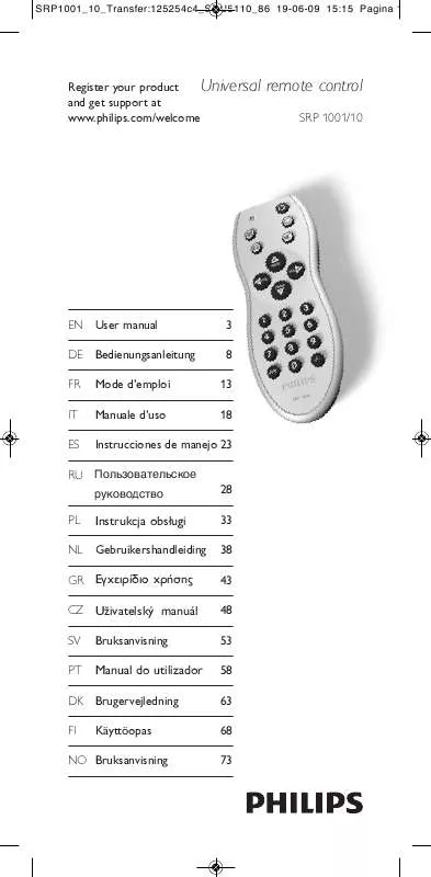 Mode d'emploi PHILIPS SRP1001