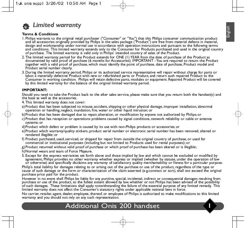 Mode d'emploi PHILIPS TD6831/BE009P