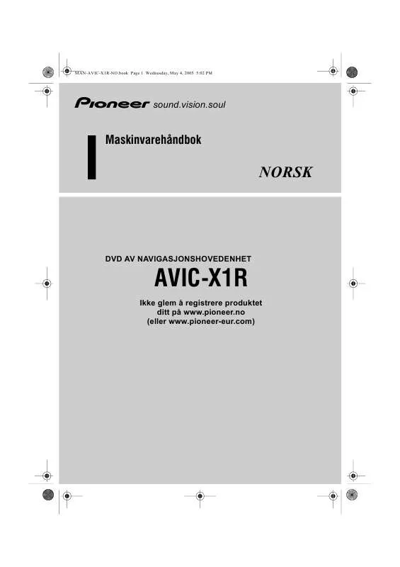 Mode d'emploi PIONEER AVIC-X1R